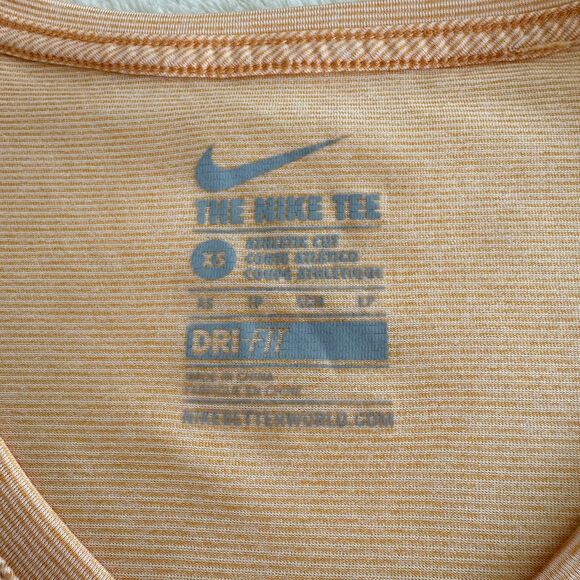 Nike Shirt Size XS Orange Short Sleeve V-Neck Dri-Fit T-Shirt Activewear - Picture 4 of 8